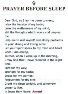 Prayer Before Sleep - A Lifetime With God